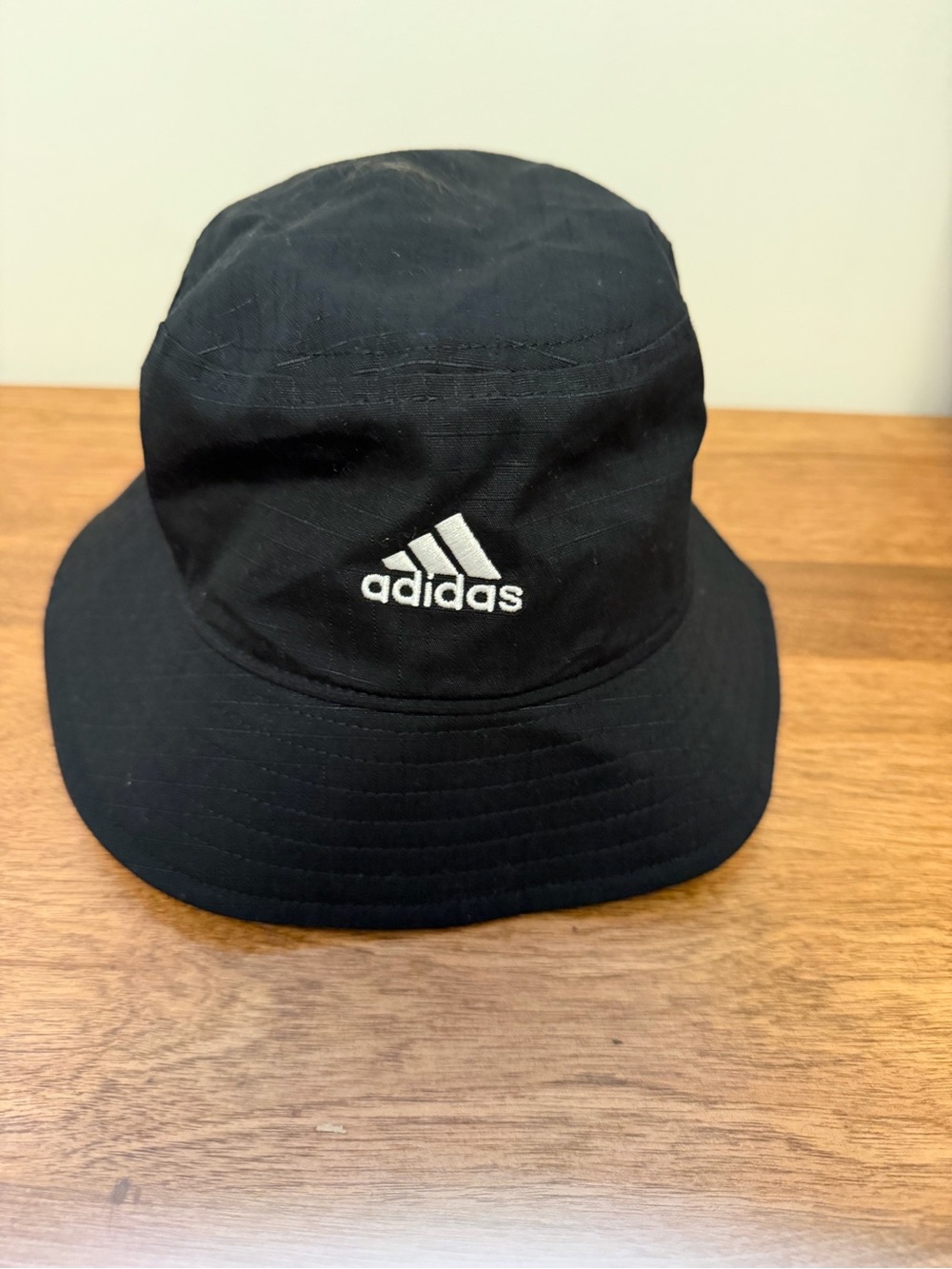 adidas Black Kids Bucket Hat with White Logo